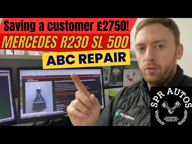 SAVING A CUSTOMER £2750! COMMON FAULT! MERCEDES SL 500 ABC BALL JOINT REPAIR.