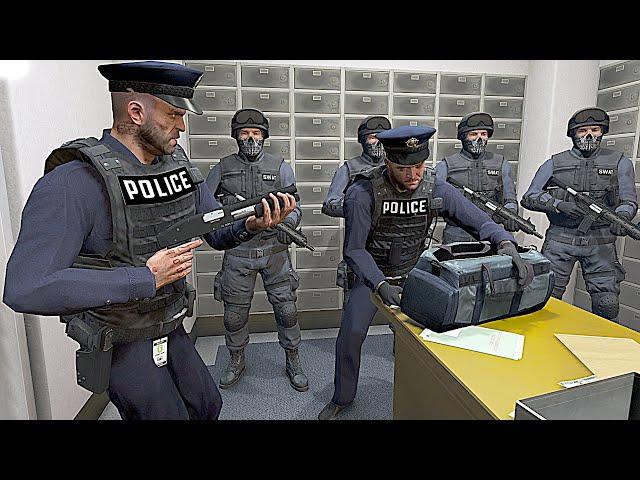 GTA 5 - BADCop Michael, Franklin and Trevor Robbing Bank with Swat!(Paleto Bank Shootout Rampage)