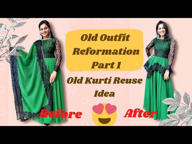 I convert my old Anarkali kurti in designer outfit PART 1 - Old Outfit (Kurti) Reformation idea