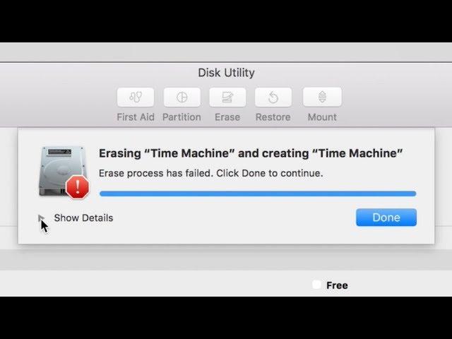 Erase process has failed. Click done to continue. Disk Utility Error FIX | Mac