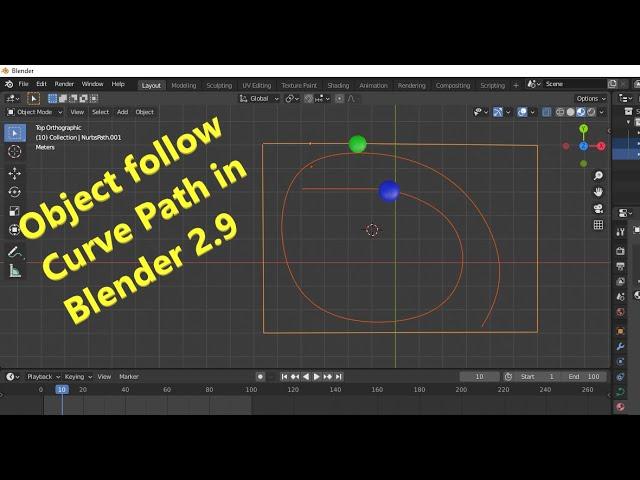 Object Follow curve path blender 2.9 | How to Animate an Object to Follow along a Path