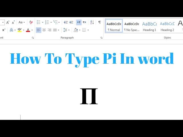 How To Write Pi  in Word | How Insert  Pi in Microsoft Word