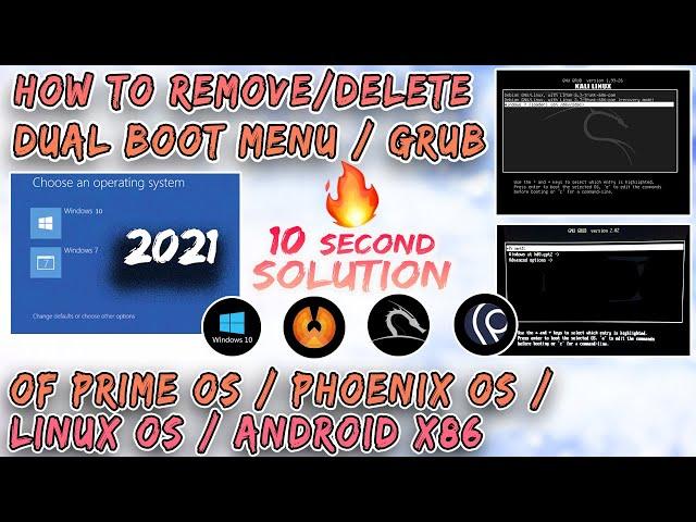 2021 || HOW TO DELETE PHOENIX OS, PRIME OS  ( Boot Entries) WITHOUT FORMATTING WINDOWS 10, 8, 7