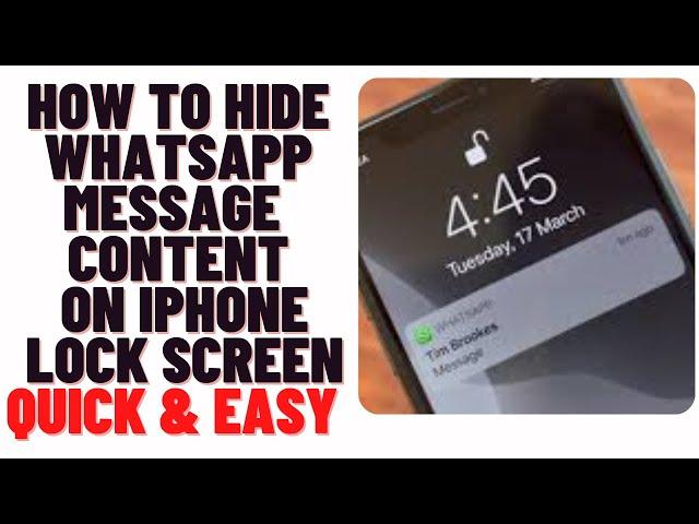 how to hide whatsapp message content on iphone lock screen