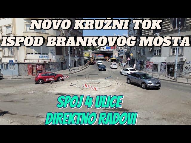 Beograd na delu ispod mosta napravljen kružni tok spoj 4 ulice,radovi okretnica Zeleni Venac,novo...