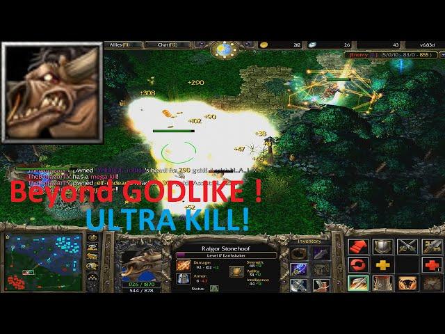 DotA 6.83d - Earthshaker Beyond GODLIKE ! (ULTRA KILL)