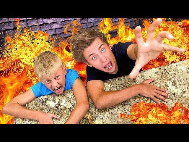 FLOOR IS LAVA with LITLE BROTHER!