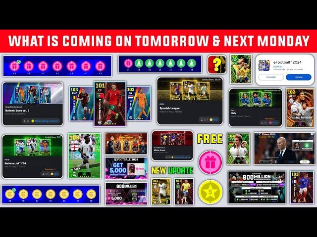 What Is Coming On Tomorrow & Next Monday In eFootball 2024 || New Nominating Contract & Free Coins