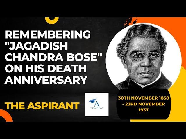 Jagadish Chandra Bose (30th Nov 1858 - 23rd Nov 1937), In News, Important and Famous Personality,