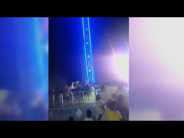 Carnival ride drops full speed into the ground