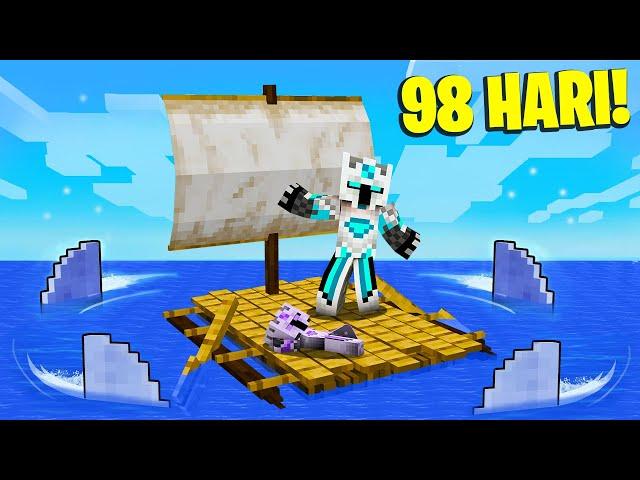 98 HARI FROST DAN BOCIL TERDAMPAR DI KELILINGI HIU MEGALODON DI TENGAH LAUT MINECRAFT!!!