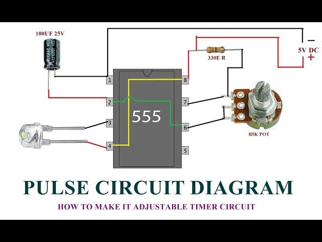 How to Make Pulse Timer Circuit { IC555 } | How to make an led flasher circuit with a 555 timer chip