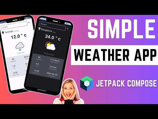 Weather app with Retrofit  | Android Studio | Jetpack Compose 2024