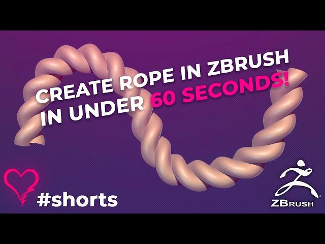 Create Rope in Zbrush in 60 Seconds! #Shorts