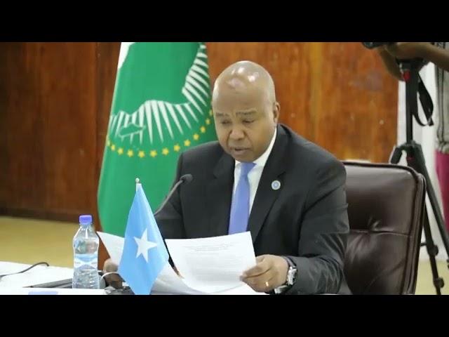 Somali F.M. historic speech to African envoys in Mogadishu