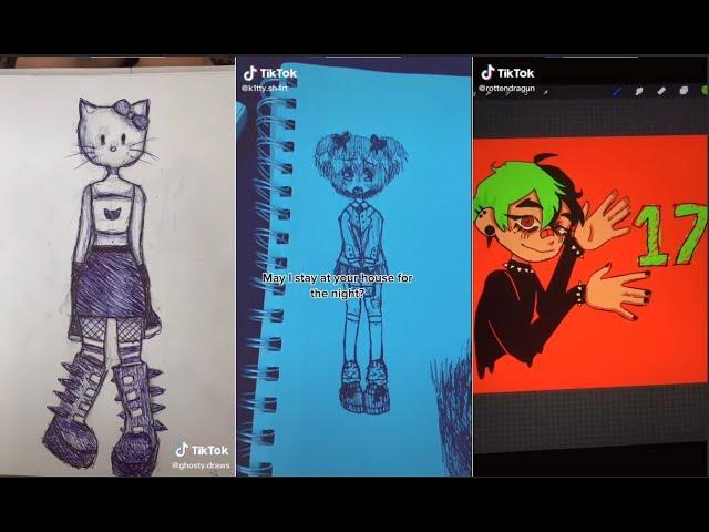 ALT TIKTOK DRAWING | ALTERNATIVE ART TIK TOK COMPILATION | goth emo grunge aesthetics #1