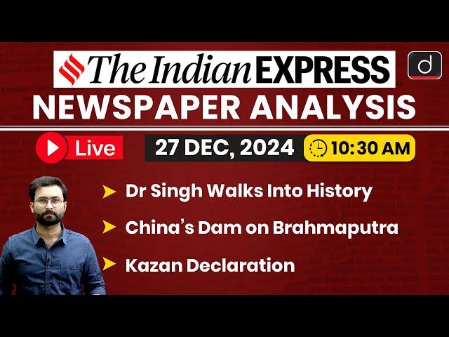 LIVE Newspaper Analysis | 27 December 2024 | The Indian Express | Drishti IAS English