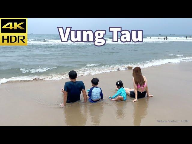 4K HDR | Walking Vung Tau Beach - Back Beach | Vietnam 2023 - Binaural Sound