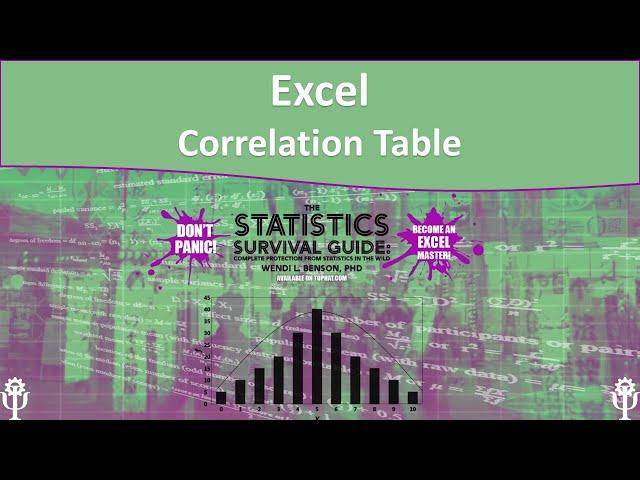 Create a Correlation Table in Excel