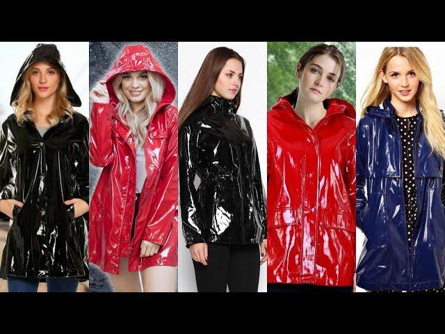 latex fashion of trench&rainy coat outfits#how to style latex trench coat&rainy coat outfit ideas