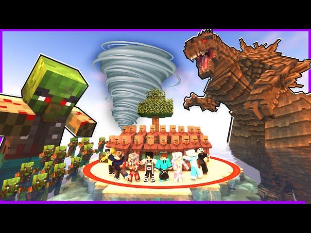 100 YOUTUBER BERTAHAN HIDUP DI LINGKARAN KECIL ! KELUAR SEDIKIT DI SERANG BENCANA TORNADO GODZILLA