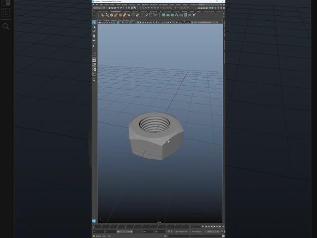 Timelapse : Hard Surface Modeling in Maya - 3D Nut Modeling Tutorial #mayamodeling