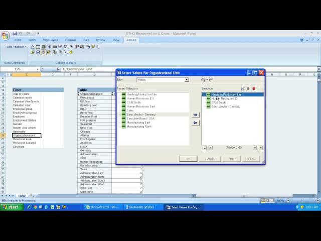 SAP BW BEx Analyzer Data Analysis Functions - Part 1 - Filters and Navigation