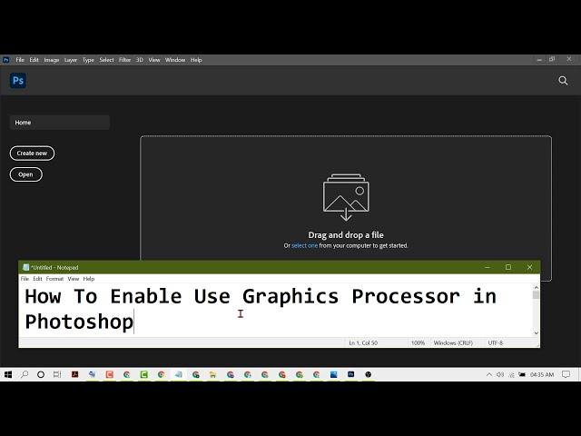 How To Enable Use Graphics Processor in Adobe Photoshop