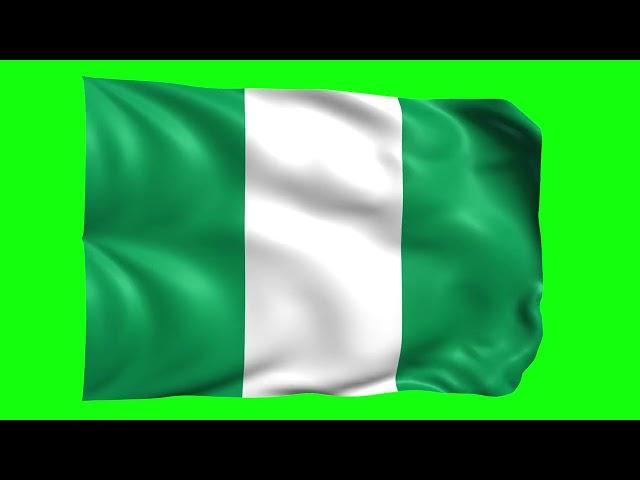 Green screen Footage | Nigeria Waving Flag Green Screen Animation | Royalty-Free