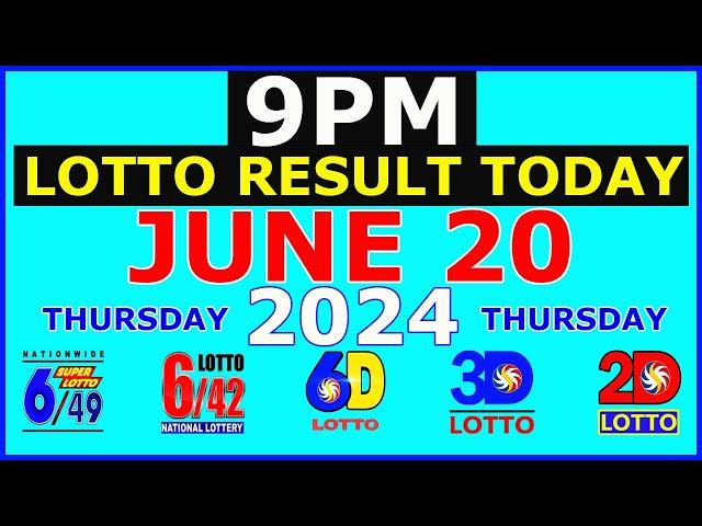 Lotto Result Today 9pm June 20 2024 (PCSO)