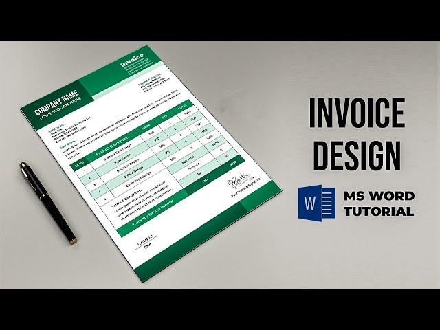 Invoice Design in MS Word | Bill Design in MS Word