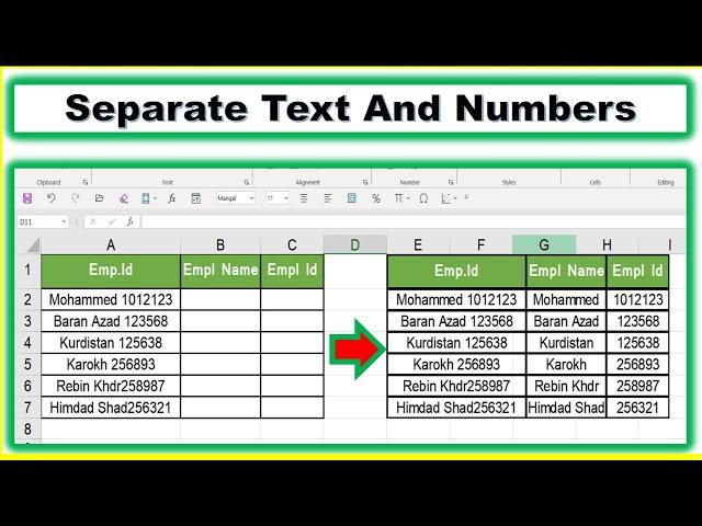 How To Separate Text And Numbers In Excel | Easy Way