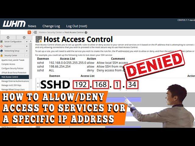 HOW TO ALLOW/DENY ANY CPANEL SERVICE FOR A SPECIFIC IP OR IP RANGE VIA WHM? [EASY GUIDE]️