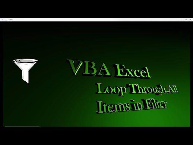 VBA Loop Through All Items in Filter Excel