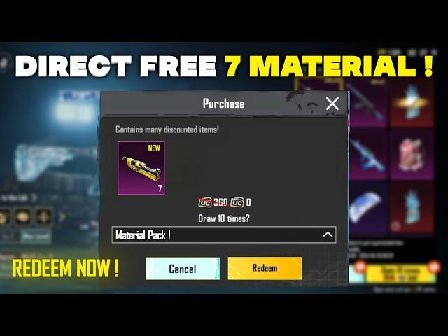  Free Direct 7 Material In Bgmi & Pubg | How To Get Free Materials In Bgmi | Bgmi Free Uc Trick !