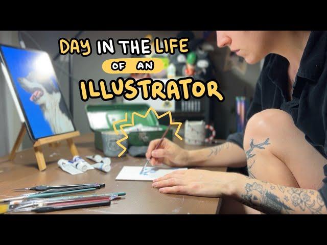 ART VLOG  self employed illustrator: day in the life | freelance art