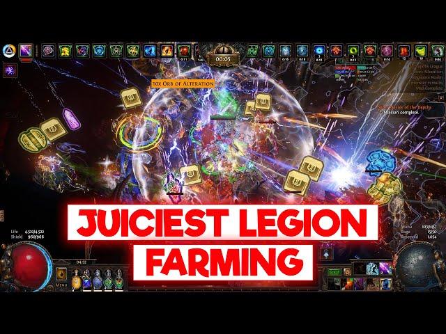 JUICIEST LEGION (ETERNAL CONFLICT) FARMING IN TIER 17 MAPS - POE NECROPOLIS (3.24)