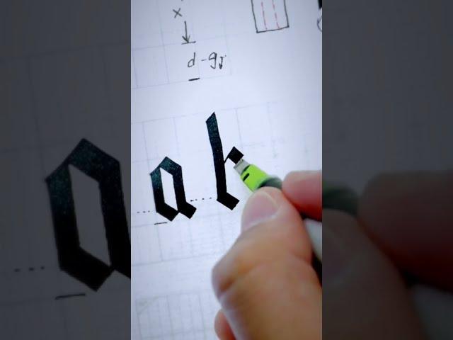 Writing an EASY gothic calligraphy letter "b"