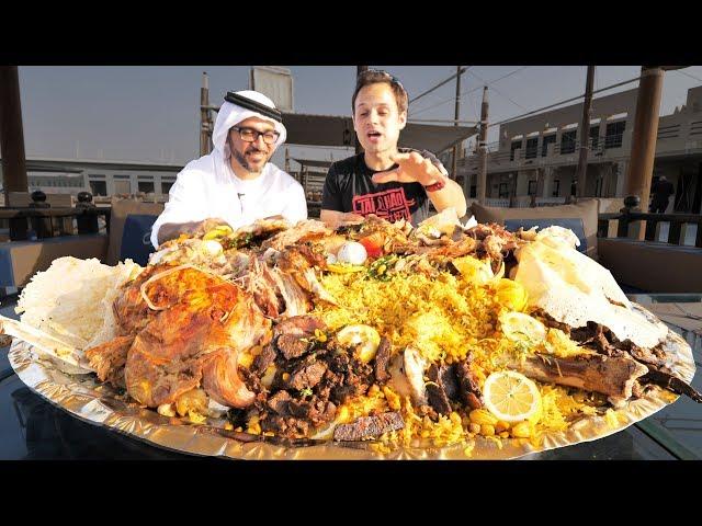 Dubai Food - RARE Camel Platter - WHOLE Camel w/ Rice + Eggs - Traditional Emirati Cuisine in UAE!