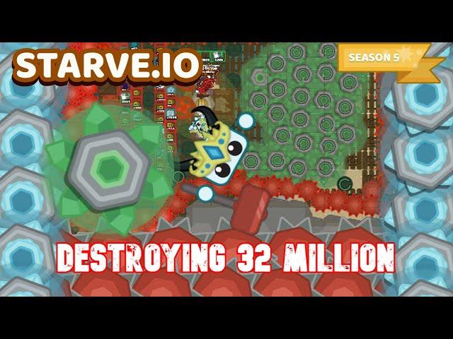 Starve.io - INSANE RAIDS, DESTROYING 32,000,000.000 SCORE NORMAL MODE WORLD RECORD ATTEMPT