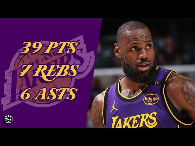 LeBron James 39 pts 7 rebs 6 asts vs Grizzlies 24/25 season