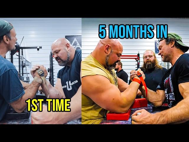 BRIAN SHAW arm wrestling PROGRESS vs DEVON LARRATT