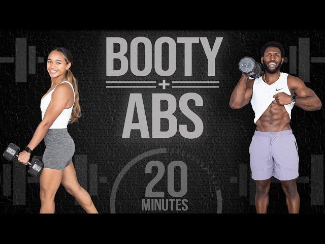 20 Minute Dumbbell Booty and Abs Workout [Strength Training]