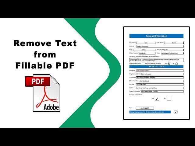 How to remove text from fillable pdf form using Adobe Acrobat Pro DC