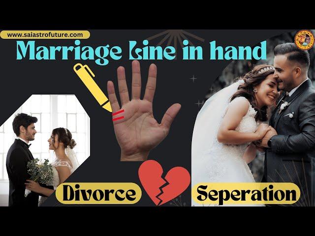 Marriage Line in hand | Divorce | Separation | When You will get married #palmistry #marriage