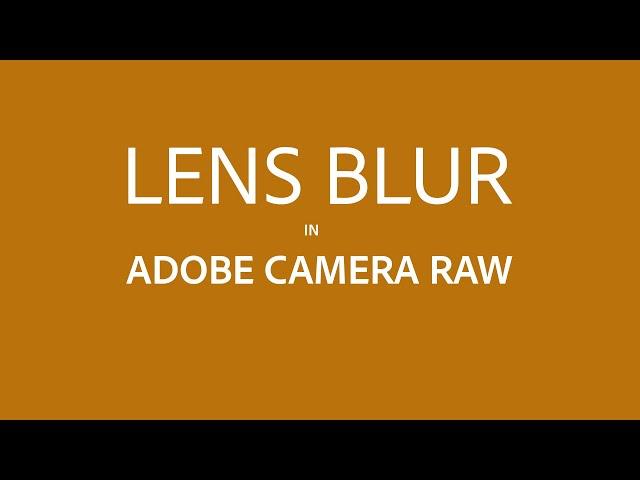 Lens Blur in Adobe Camera Raw (v16.3)