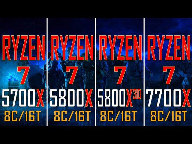 RYZEN 7 5700X vs RYZEN 7 5800X vs RYZEN 7 5800X3D vs RYZEN 7 7700X // PC GAMES BENCHMARK TEST //