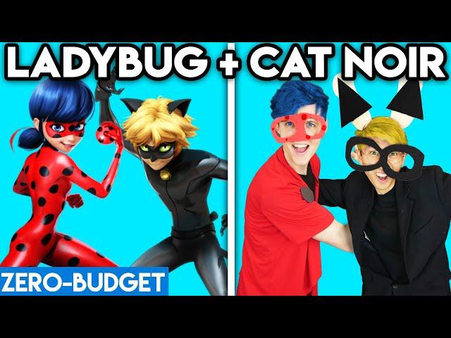 MIRACULOUS LADYBUG WITH ZERO BUDGET! (ft. CAT NOIR!) *FUNNY PARODY BY LANKYBOX!*