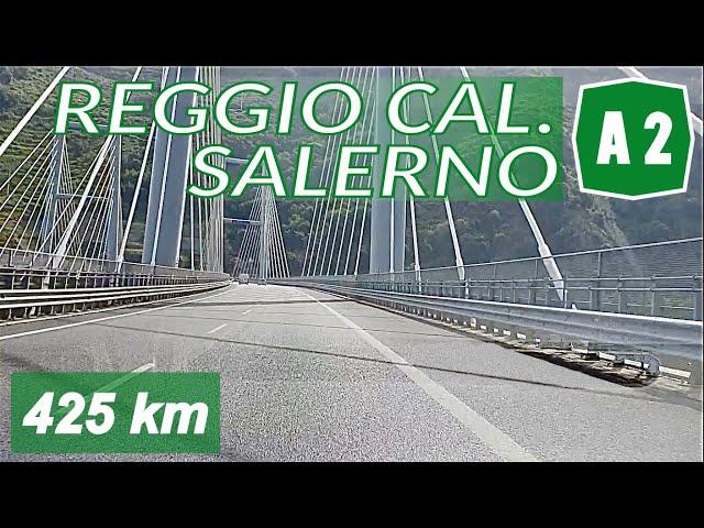 A2 Driving in ITALY | REGGIO CALABRIA to SALERNO | Autostrada del Mediterraneo