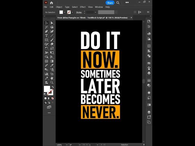 Tips make Typography with Textblock scripts in Adobe Illustrator #ducthangds